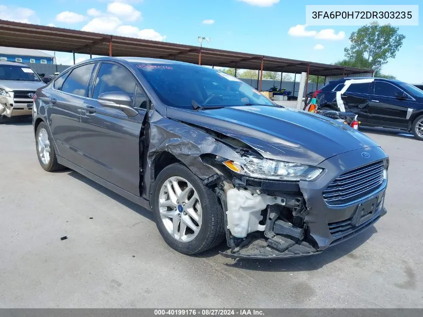 2013 Ford Fusion Se VIN: 3FA6P0H72DR303235 Lot: 40199176