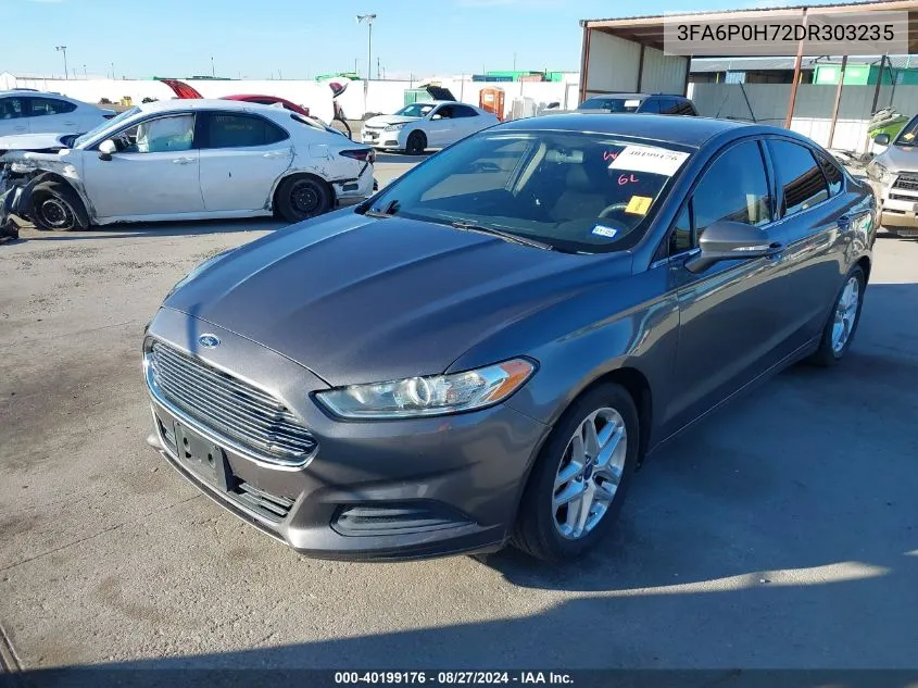 2013 Ford Fusion Se VIN: 3FA6P0H72DR303235 Lot: 40199176