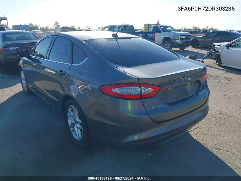 2013 Ford Fusion Se VIN: 3FA6P0H72DR303235 Lot: 40199176