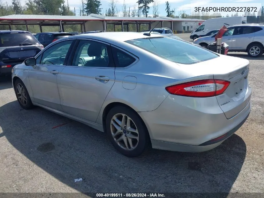 2013 Ford Fusion Se VIN: 3FA6P0HR0DR227872 Lot: 40199511