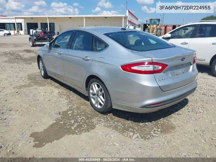 2013 Ford Fusion Se VIN: 3FA6P0H72DR224955 Lot: 40208969