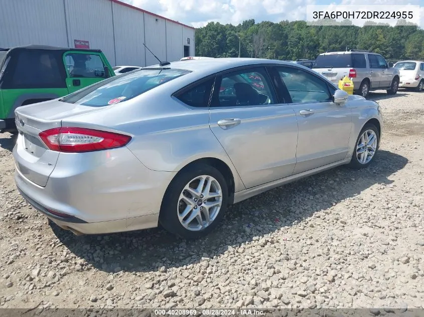 2013 Ford Fusion Se VIN: 3FA6P0H72DR224955 Lot: 40208969