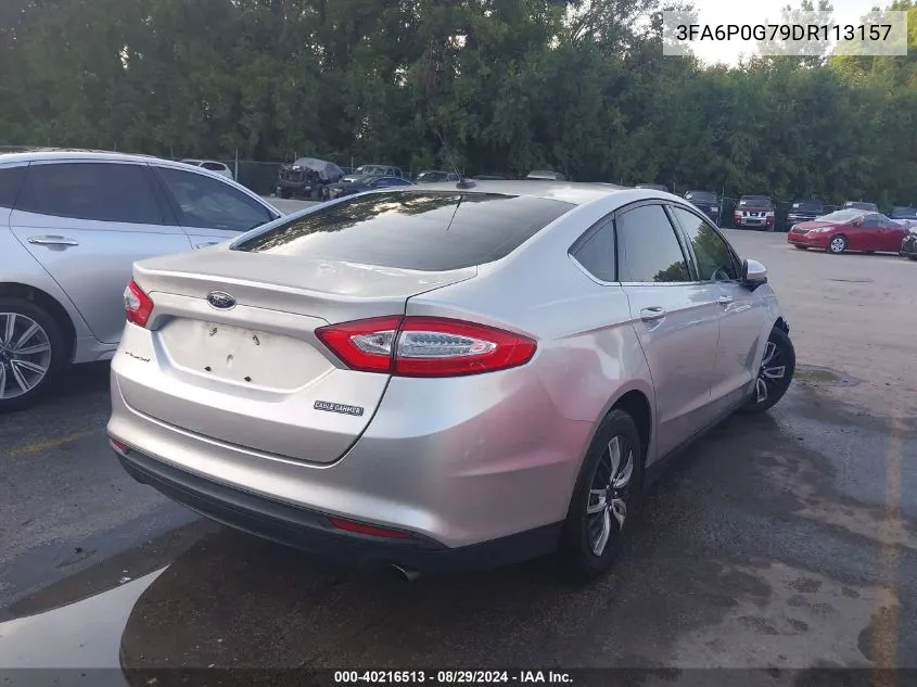 2013 Ford Fusion S VIN: 3FA6P0G79DR113157 Lot: 40216513