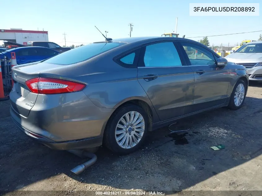 2013 Ford Fusion Hybrid Se VIN: 3FA6P0LU5DR208892 Lot: 40218217