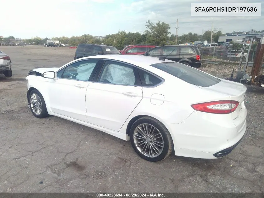 2013 Ford Fusion Se VIN: 3FA6P0H91DR197636 Lot: 40228694