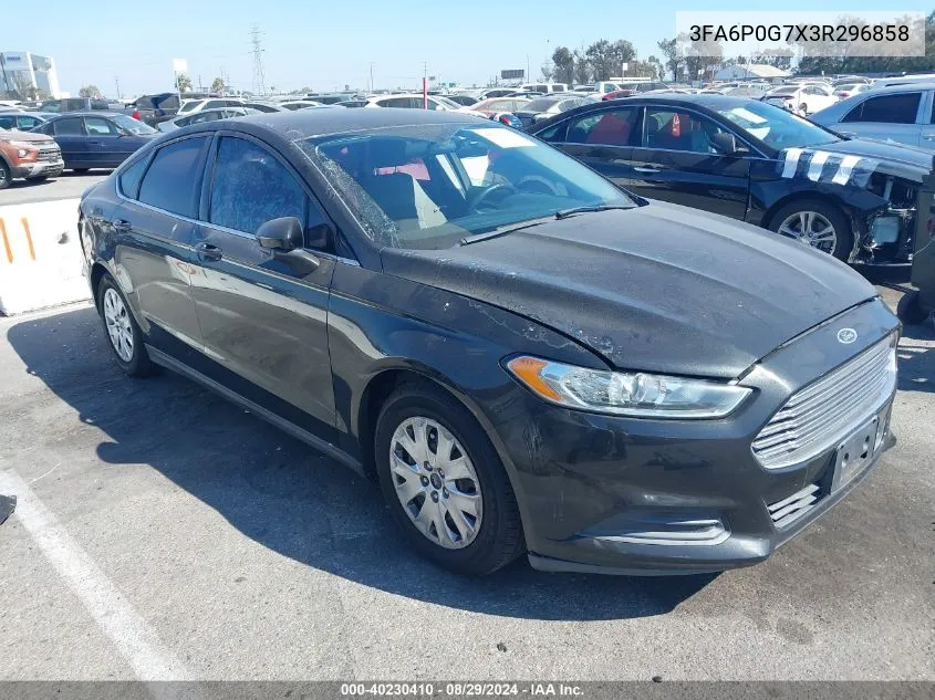 2013 Ford Fusion VIN: 3FA6P0G7X3R296858 Lot: 40230410