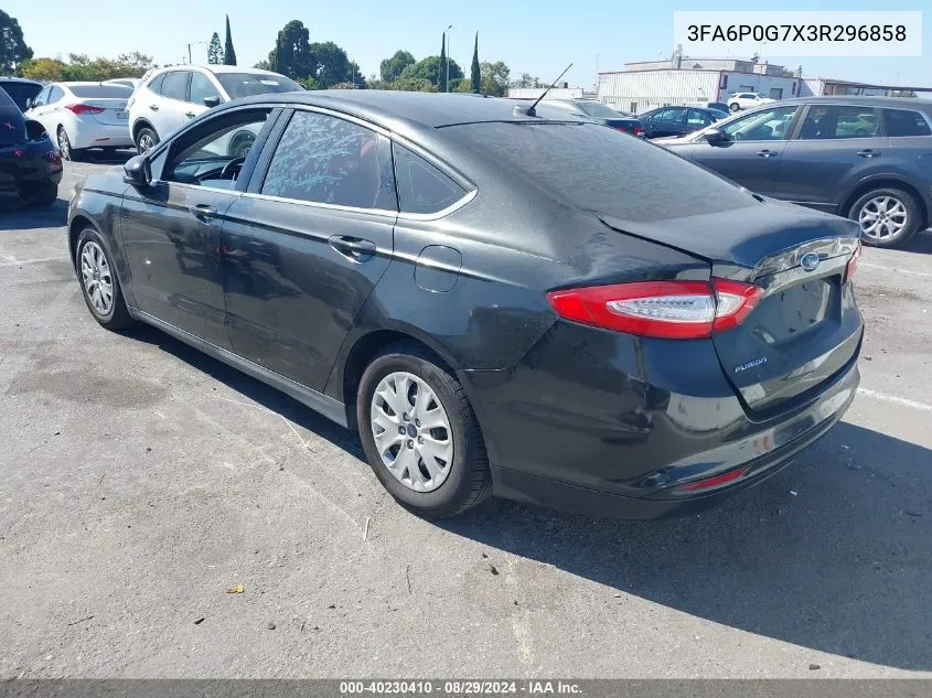 2013 Ford Fusion VIN: 3FA6P0G7X3R296858 Lot: 40230410