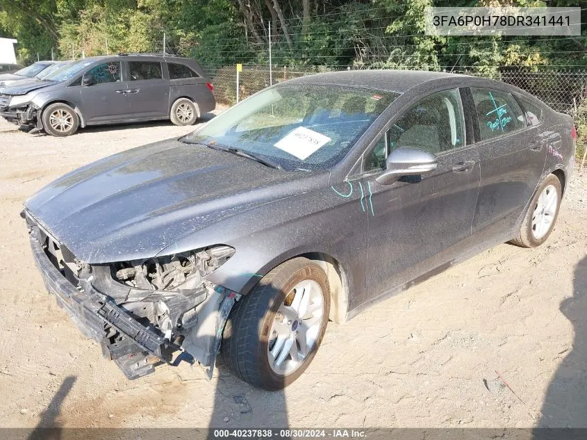 2013 Ford Fusion Se VIN: 3FA6P0H78DR341441 Lot: 40237838