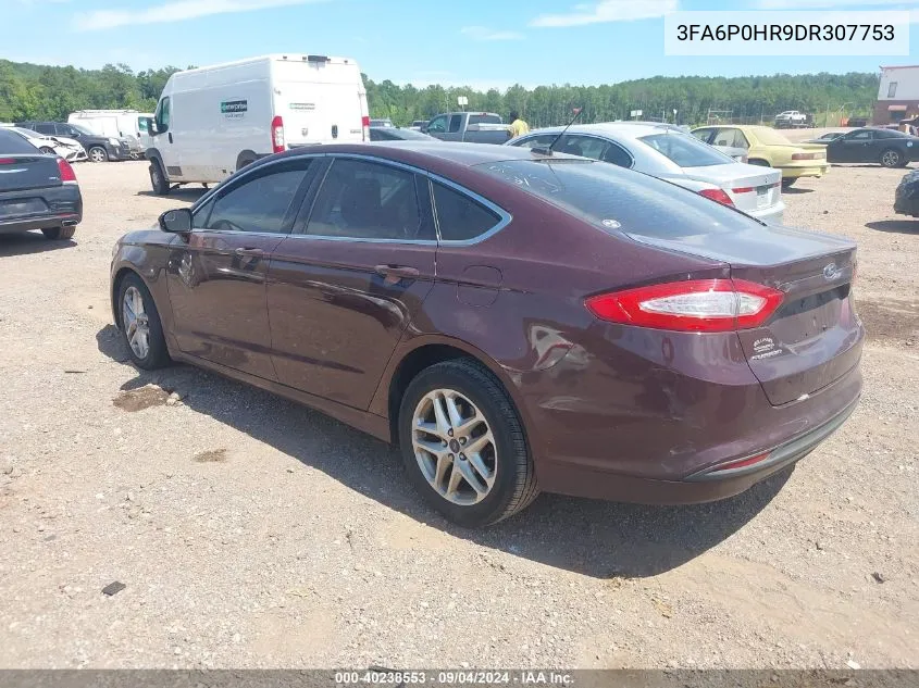 2013 Ford Fusion Se VIN: 3FA6P0HR9DR307753 Lot: 40238553