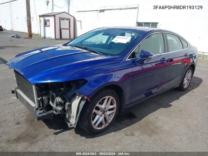 2013 Ford Fusion Se VIN: 3FA6P0HR8DR193129 Lot: 40241643