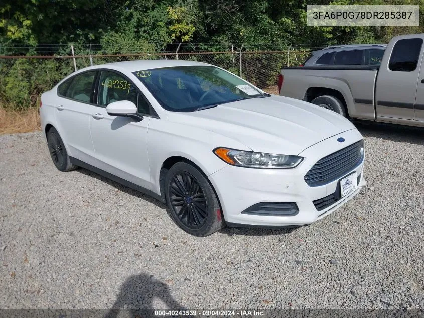 2013 Ford Fusion S VIN: 3FA6P0G78DR285387 Lot: 40243539