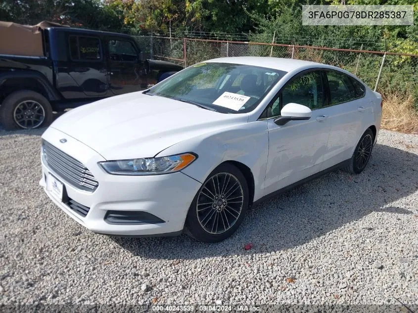 2013 Ford Fusion S VIN: 3FA6P0G78DR285387 Lot: 40243539