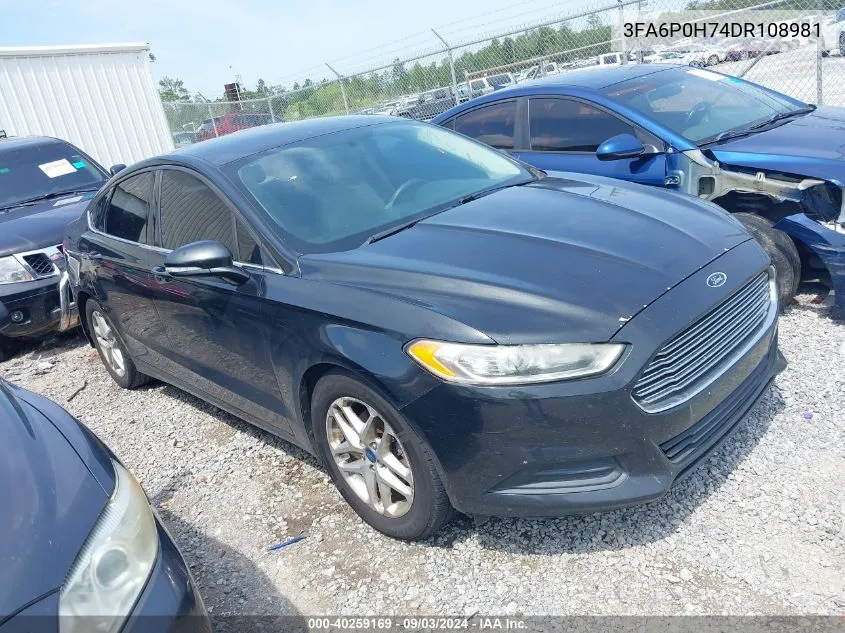 3FA6P0H74DR108981 2013 Ford Fusion Se