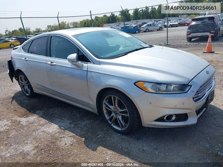 2013 Ford Fusion Titanium VIN: 3FA6P0D94DR254661 Lot: 40261403