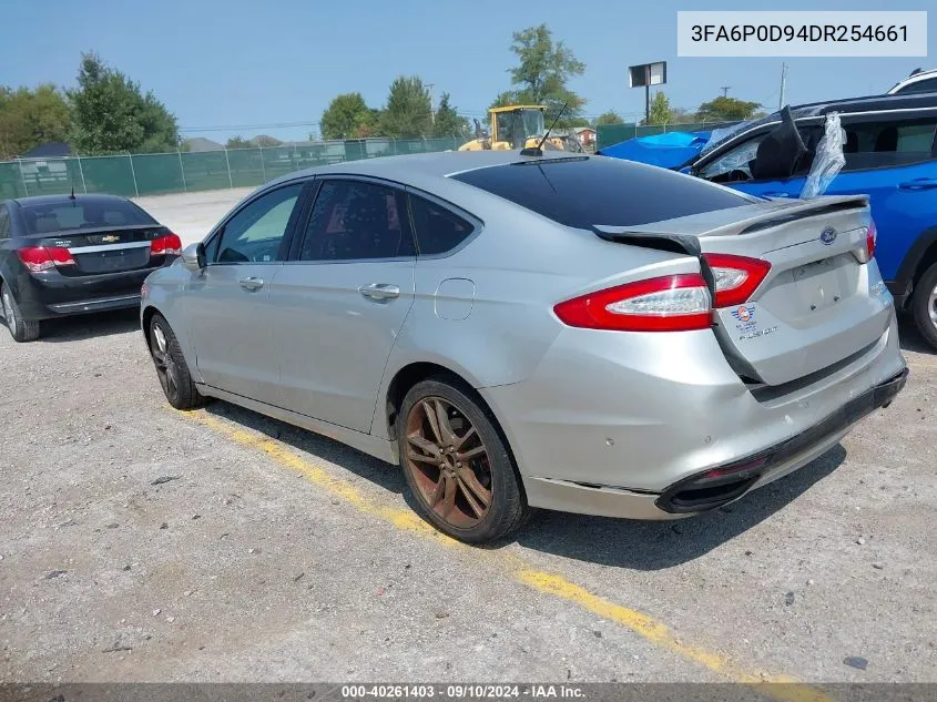 2013 Ford Fusion Titanium VIN: 3FA6P0D94DR254661 Lot: 40261403