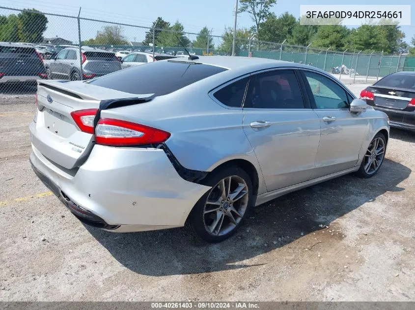 2013 Ford Fusion Titanium VIN: 3FA6P0D94DR254661 Lot: 40261403