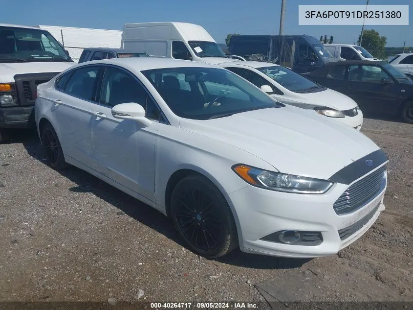 2013 Ford Fusion Se VIN: 3FA6P0T91DR251380 Lot: 40264717