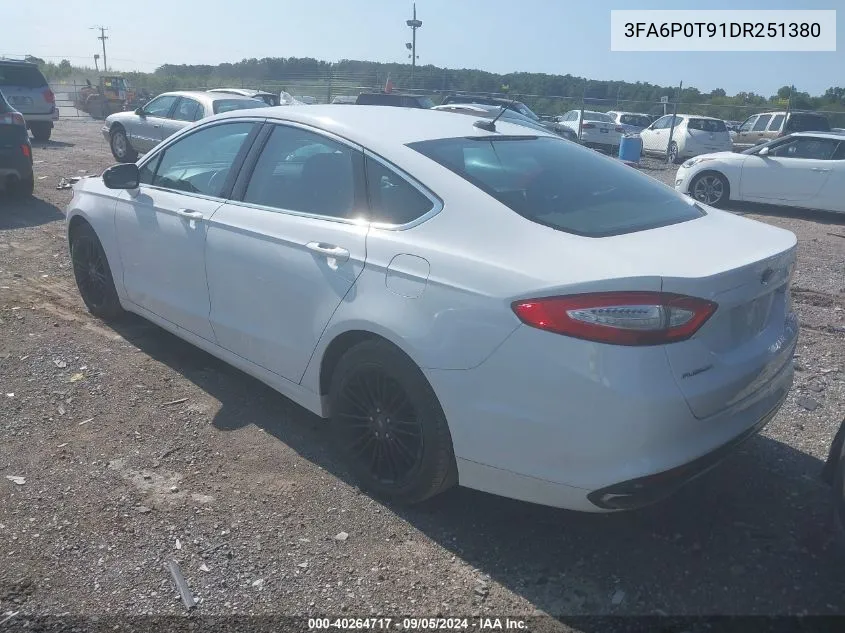 2013 Ford Fusion Se VIN: 3FA6P0T91DR251380 Lot: 40264717