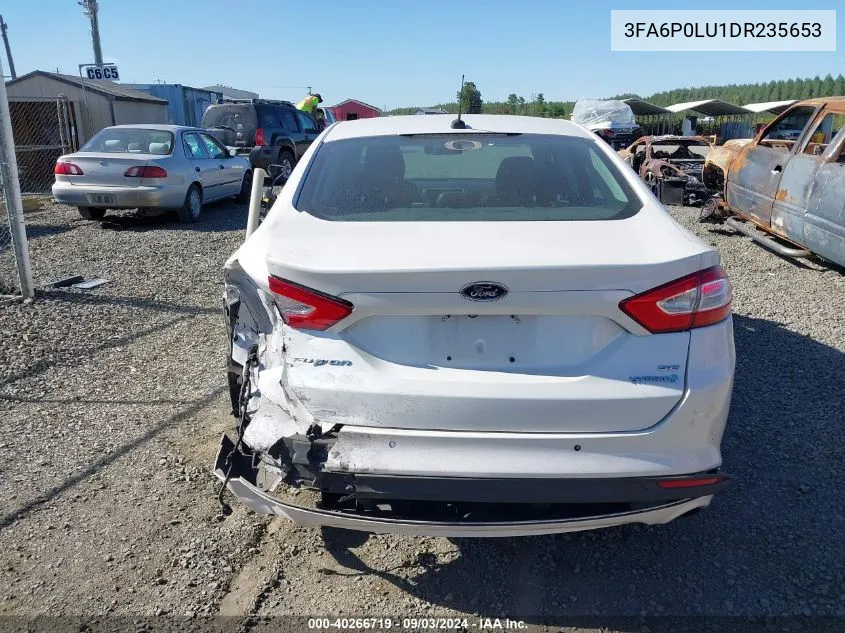 2013 Ford Fusion Hybrid Se VIN: 3FA6P0LU1DR235653 Lot: 40266719