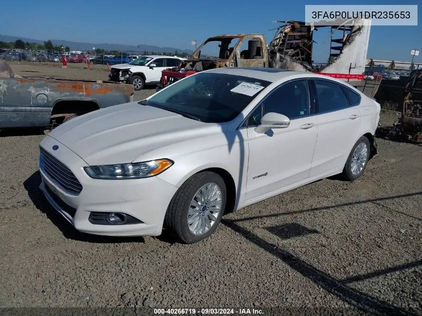 2013 Ford Fusion Hybrid Se VIN: 3FA6P0LU1DR235653 Lot: 40266719