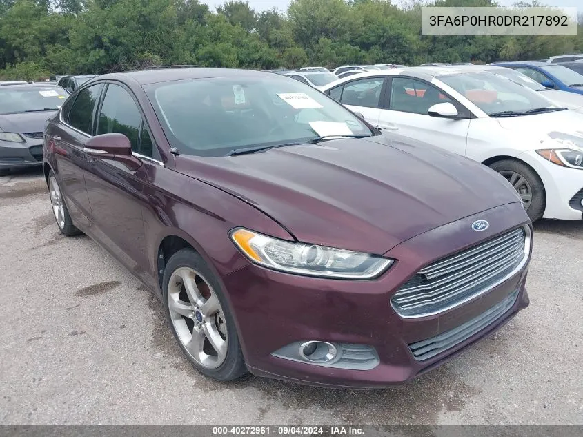 2013 Ford Fusion Se VIN: 3FA6P0HR0DR217892 Lot: 40272961