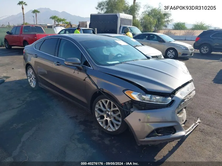 2013 Ford Fusion Titanium VIN: 3FA6P0K93DR310205 Lot: 40276176