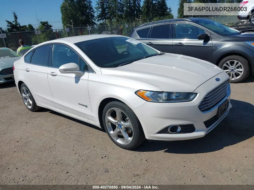 2013 Ford Fusion Hybrid Se VIN: 3FA6P0LU6DR268003 Lot: 40278880