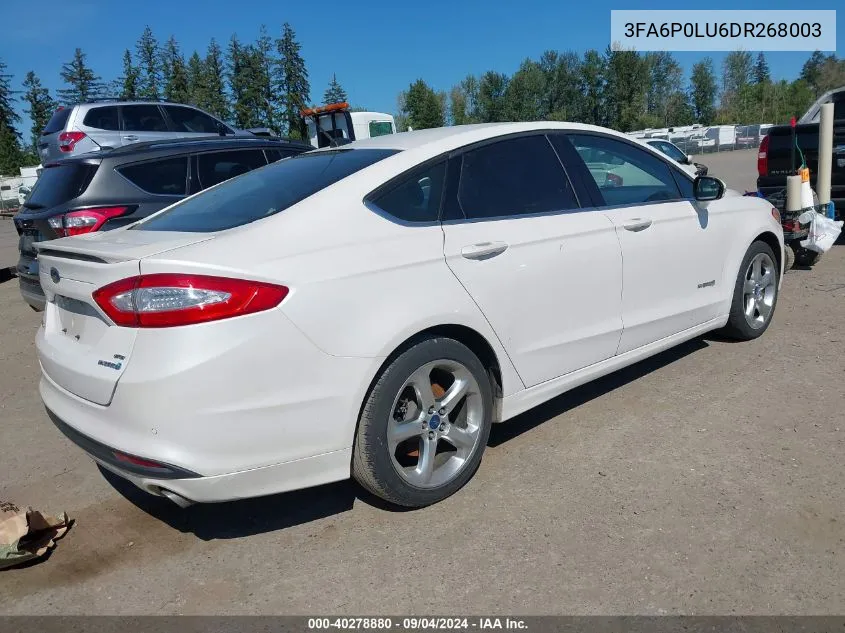 3FA6P0LU6DR268003 2013 Ford Fusion Hybrid Se