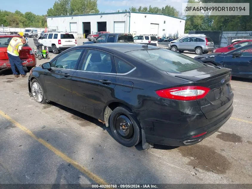 2013 Ford Fusion Se VIN: 3FA6P0H99DR180194 Lot: 40280768