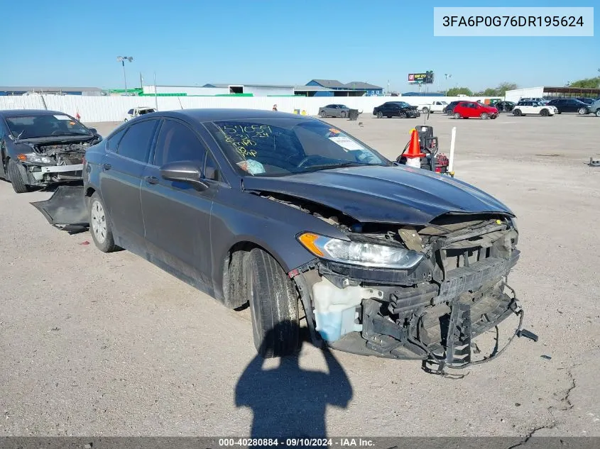 2013 Ford Fusion S VIN: 3FA6P0G76DR195624 Lot: 40280884