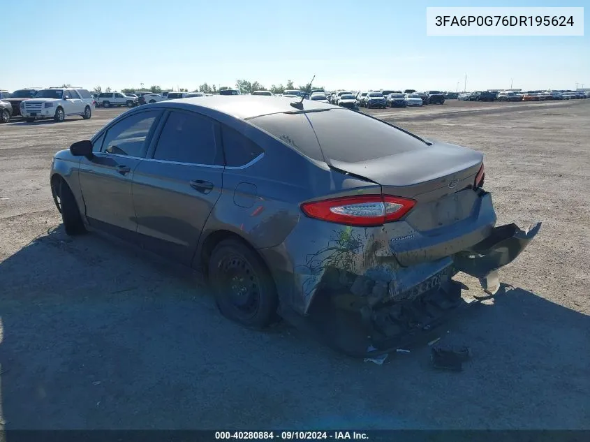 3FA6P0G76DR195624 2013 Ford Fusion S