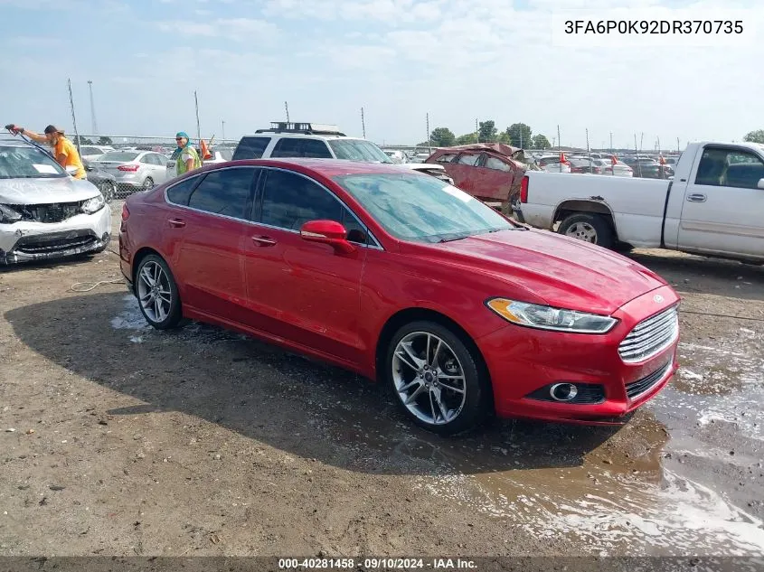 3FA6P0K92DR370735 2013 Ford Fusion Titanium Fwd Titanium