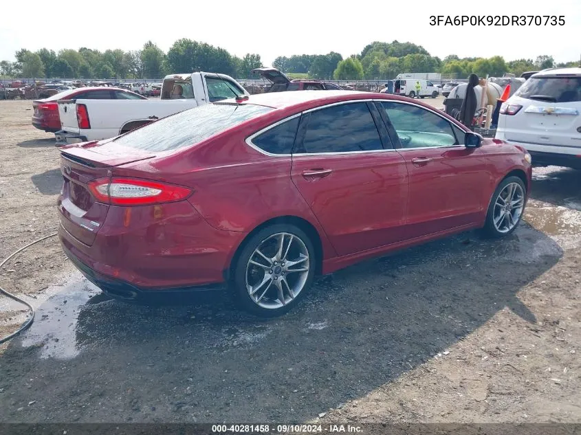 3FA6P0K92DR370735 2013 Ford Fusion Titanium Fwd Titanium