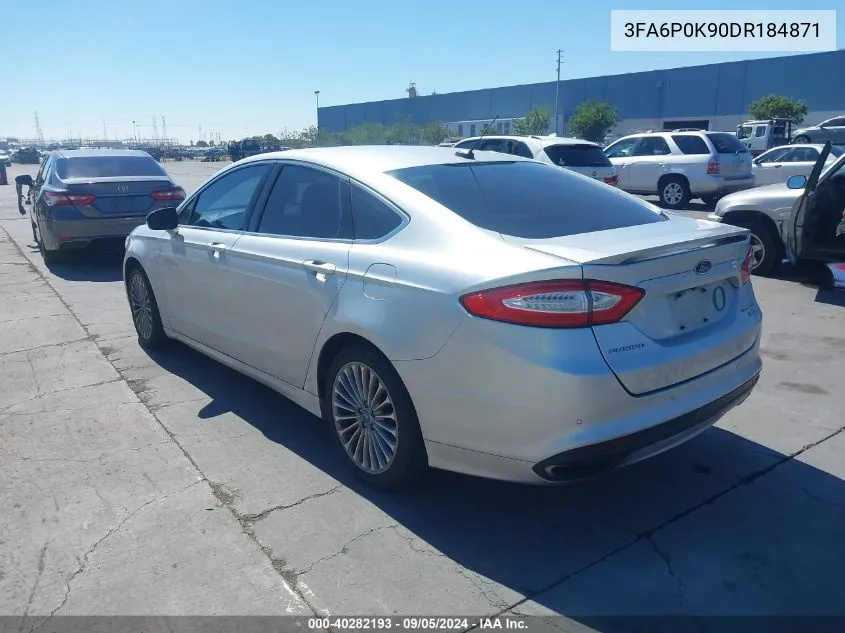 2013 Ford Fusion Titanium VIN: 3FA6P0K90DR184871 Lot: 40282193