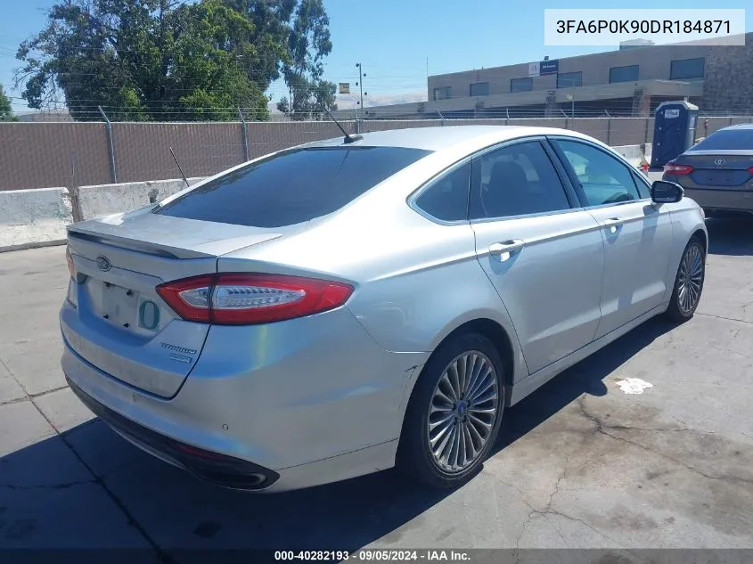 2013 Ford Fusion Titanium VIN: 3FA6P0K90DR184871 Lot: 40282193