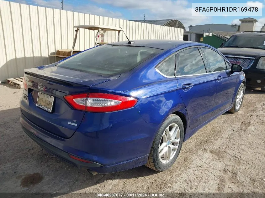 2013 Ford Fusion Se VIN: 3FA6P0HR1DR169478 Lot: 40287077