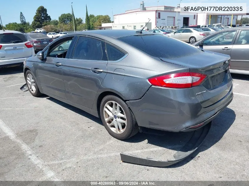 2013 Ford Fusion Se VIN: 3FA6P0H77DR220335 Lot: 40288563