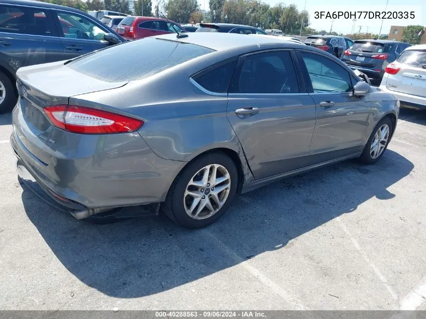 2013 Ford Fusion Se VIN: 3FA6P0H77DR220335 Lot: 40288563