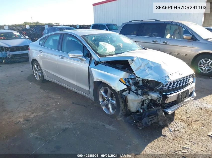 2013 Ford Fusion Se VIN: 3FA6P0HR7DR291102 Lot: 40288905