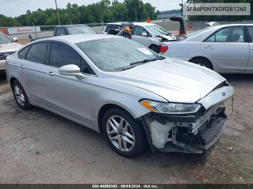 2013 Ford Fusion Se VIN: 3FA6P0H7XDR281260 Lot: 40292182