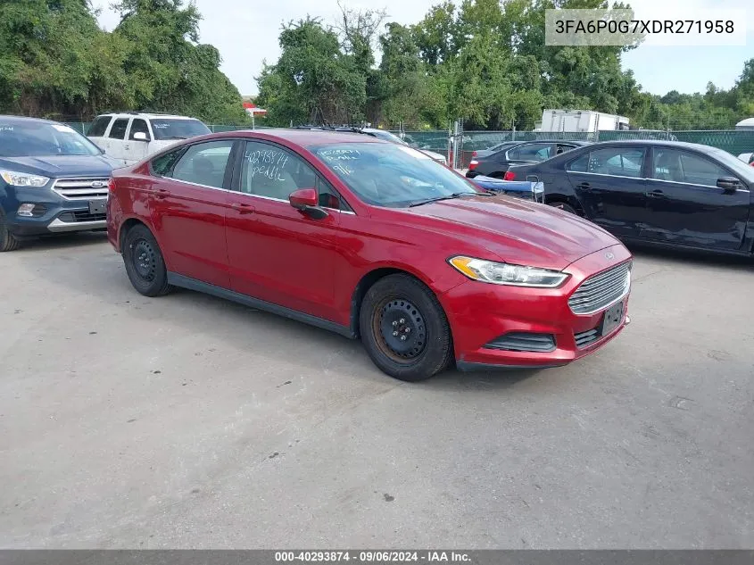 3FA6P0G7XDR271958 2013 Ford Fusion S