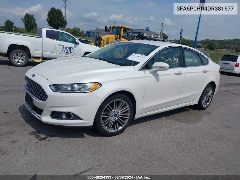 2013 Ford Fusion Se VIN: 3FA6P0HR4DR381677 Lot: 40294399