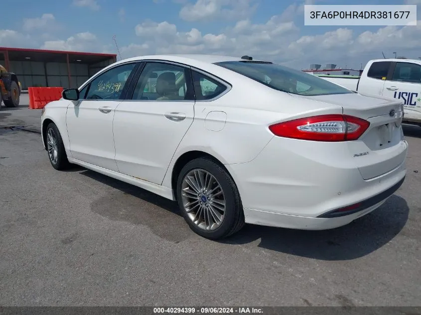 2013 Ford Fusion Se VIN: 3FA6P0HR4DR381677 Lot: 40294399