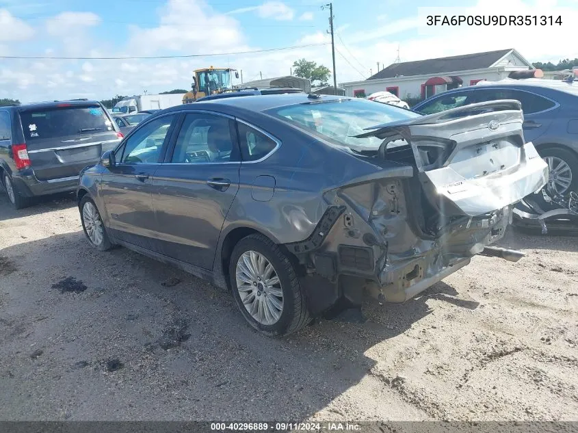 2013 Ford Fusion Energi Titanium Phev VIN: 3FA6P0SU9DR351314 Lot: 40296889