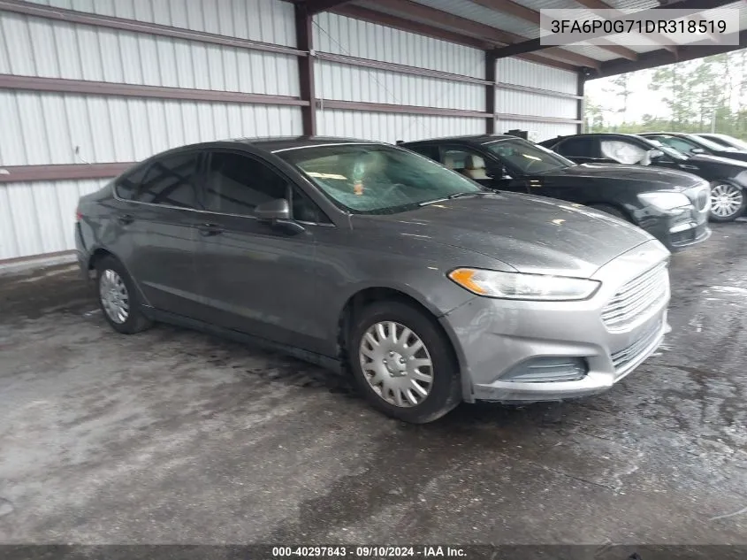 2013 Ford Fusion S VIN: 3FA6P0G71DR318519 Lot: 40297843