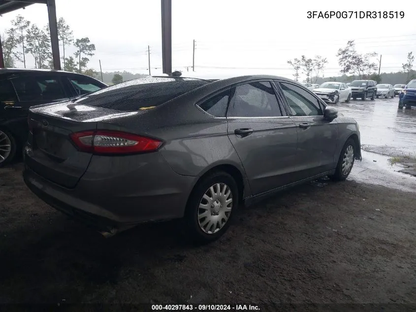 2013 Ford Fusion S VIN: 3FA6P0G71DR318519 Lot: 40297843