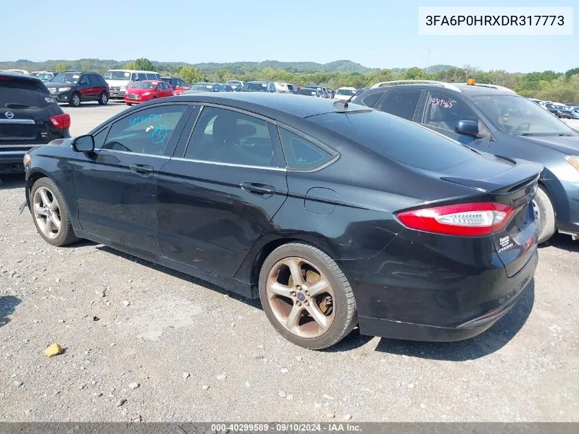 2013 Ford Fusion Se VIN: 3FA6P0HRXDR317773 Lot: 40299589