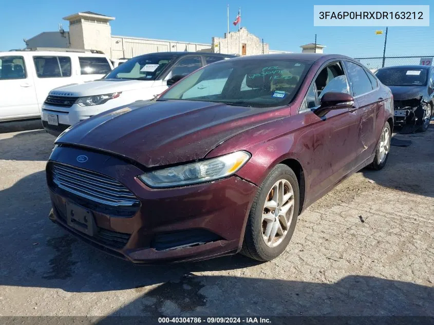 2013 Ford Fusion Se VIN: 3FA6P0HRXDR163212 Lot: 40304786