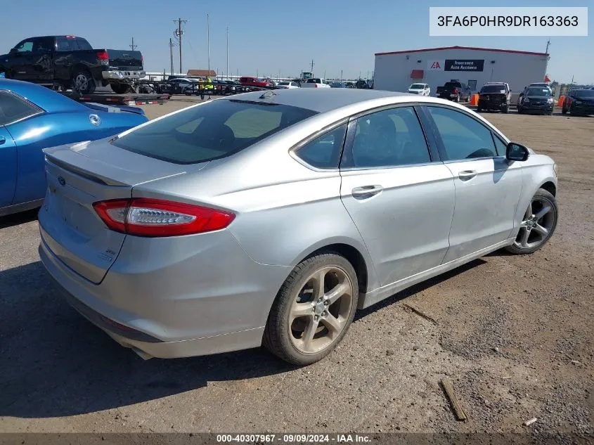 2013 Ford Fusion Se VIN: 3FA6P0HR9DR163363 Lot: 40307967