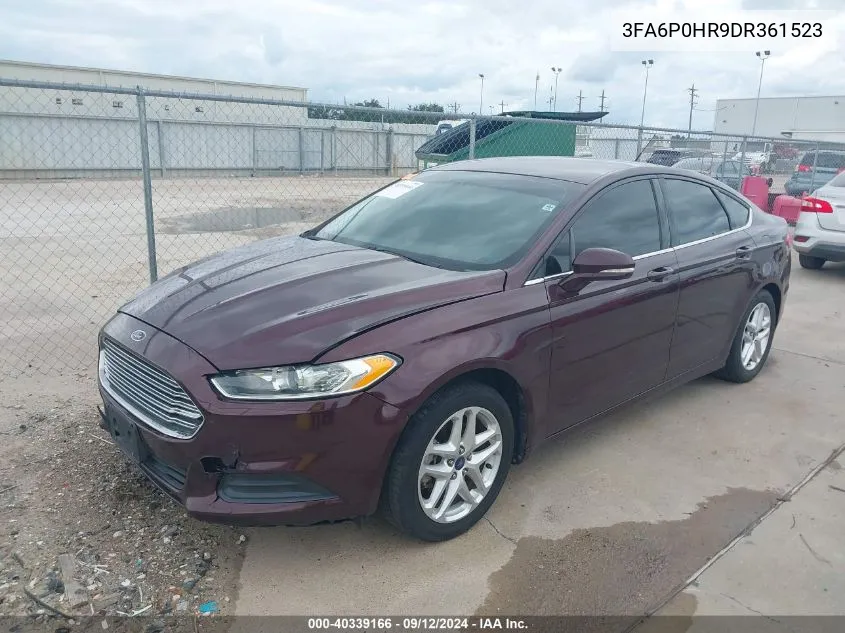 2013 Ford Fusion Se VIN: 3FA6P0HR9DR361523 Lot: 40339166